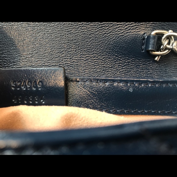 Gucci GG Marmont Super Mini Crossbody Bag Leather Blue Agata/white - Picture 7 of 10